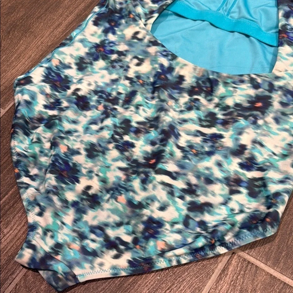 Kids Swim Floral Blue Swimsuit